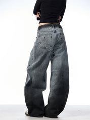 GKIKZ SPLASH-INK GRAFFITI WASHED LOOSE JEANS