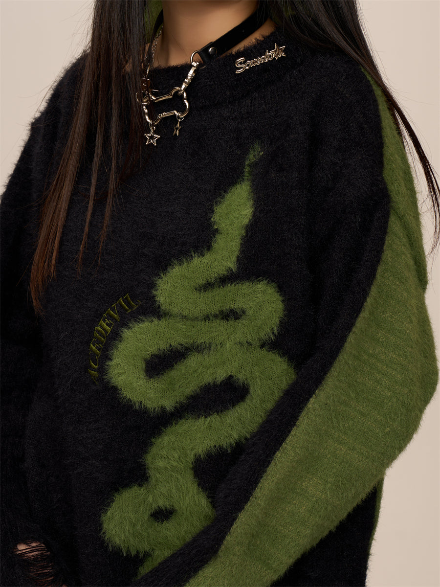 [CHRISTMAS SPECIAL RESTOCK] GKIKZ SERPENT TWO-TONE TURTLENECK KNITTED SWEATERS