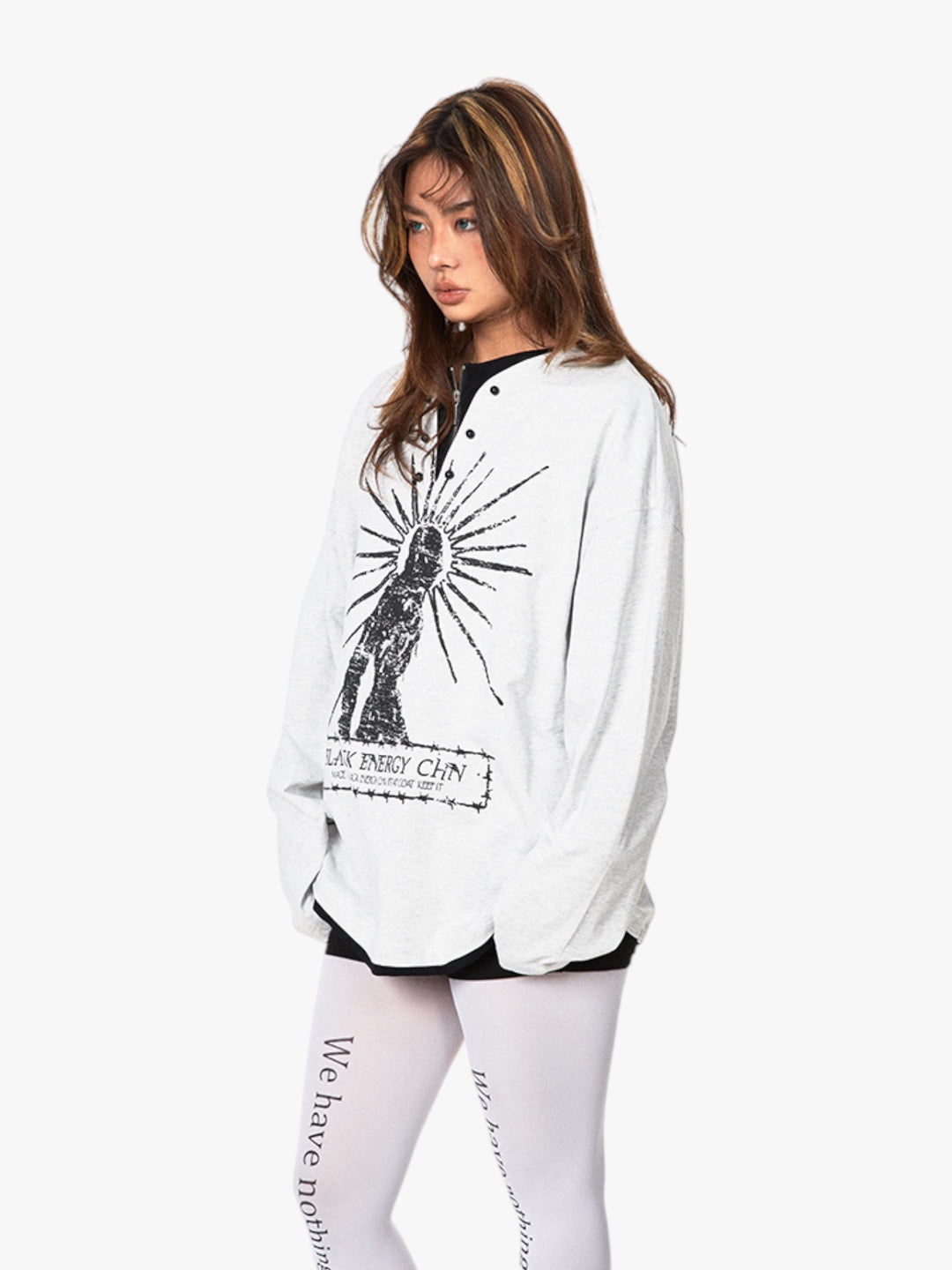 GKIKZ FAKE TWO-PIECE LONG SLEEVES T-SHIRT