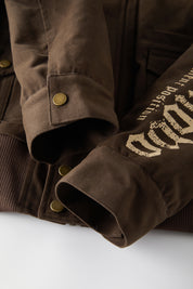 Fur-Lined Graphic Sleeve Parka Jacket - Cozy Limited Edition