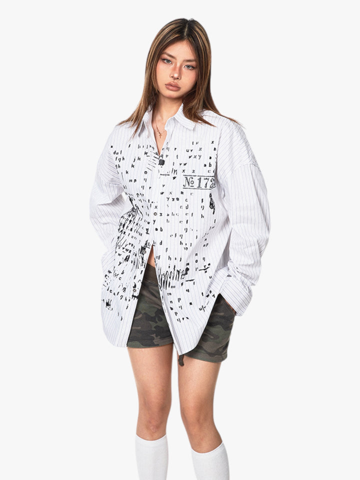 GKIKZ BOLD ABSTRACT LONG-SLEEVED SHIRT