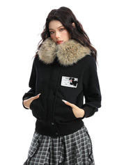[25AW NEW ARRIVAL] GKIKZ BLOCK CODE FAUX FUR JACKET