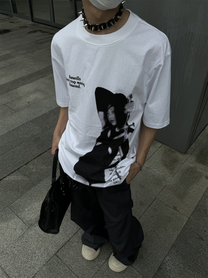 Blur Sword Play Drop Shoulder Tees