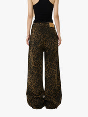 GKIKZ VINTAGE LEOPARD PRINT BAGGY JEANS