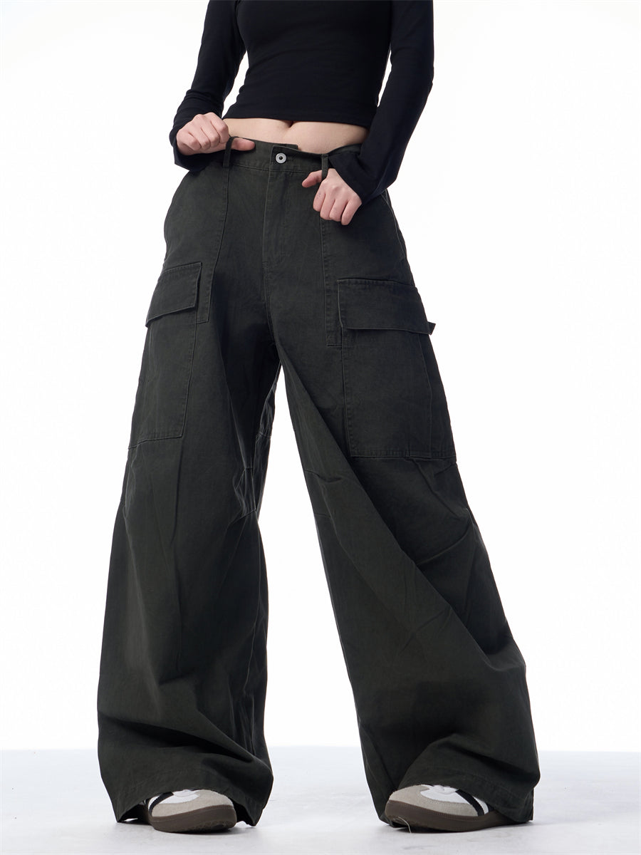 GKIKZ BIG-POCKET SCIMITAR BAGGY PANTS