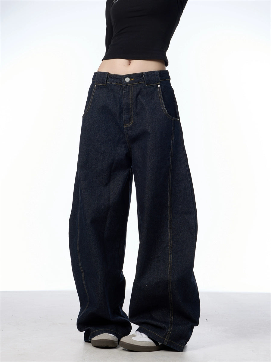 Retro Machete Wide-Leg Loose Jeans