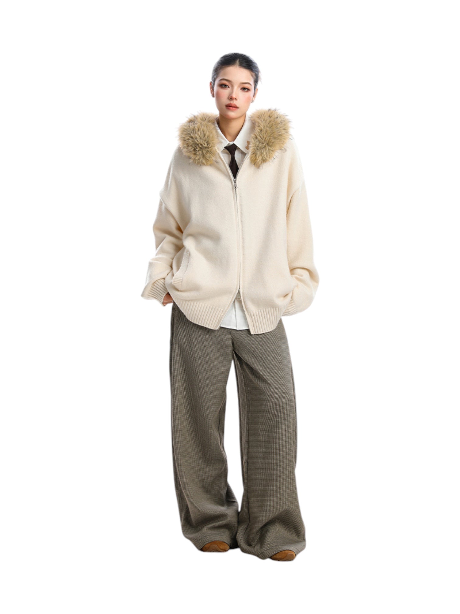 [25AW NEW ARRIVAL] GKIKZ AURORA EDGE FAUX FUR JACKET