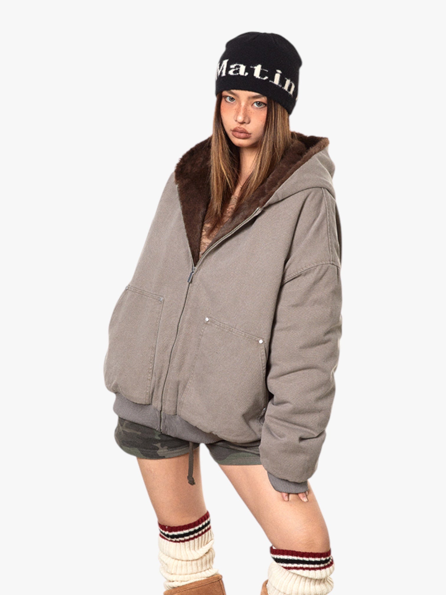 Retro Cotton-Padded Thickened Fur Jacket