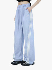 GKIKZ DUAL LACES TRI-STRIPE CURVE WIDE LEG PANTS
