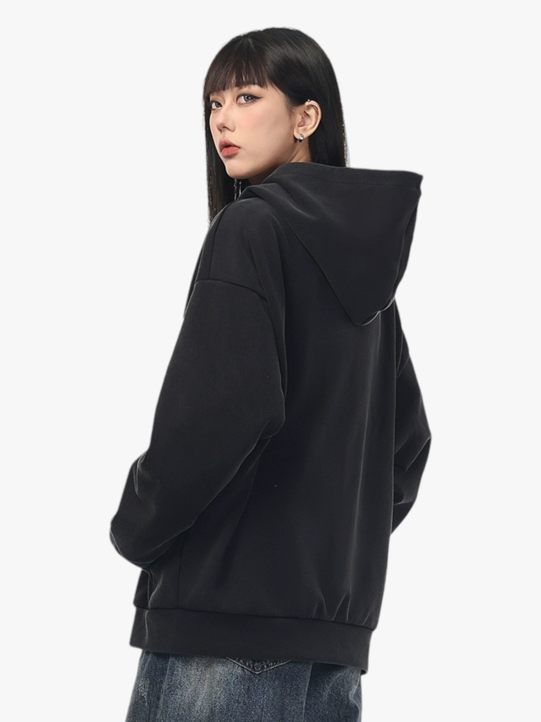 [25SS RESTOCKS] GKIKZ RETRO DISTRESSED BLACK-ENERGY ZIPPER HOODIE