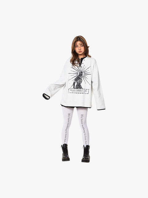 GKIKZ FAKE TWO-PIECE LONG SLEEVES T-SHIRT