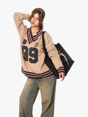 GKIKZ 99 LOOSE FIT CABLE KNITTED SWEATER