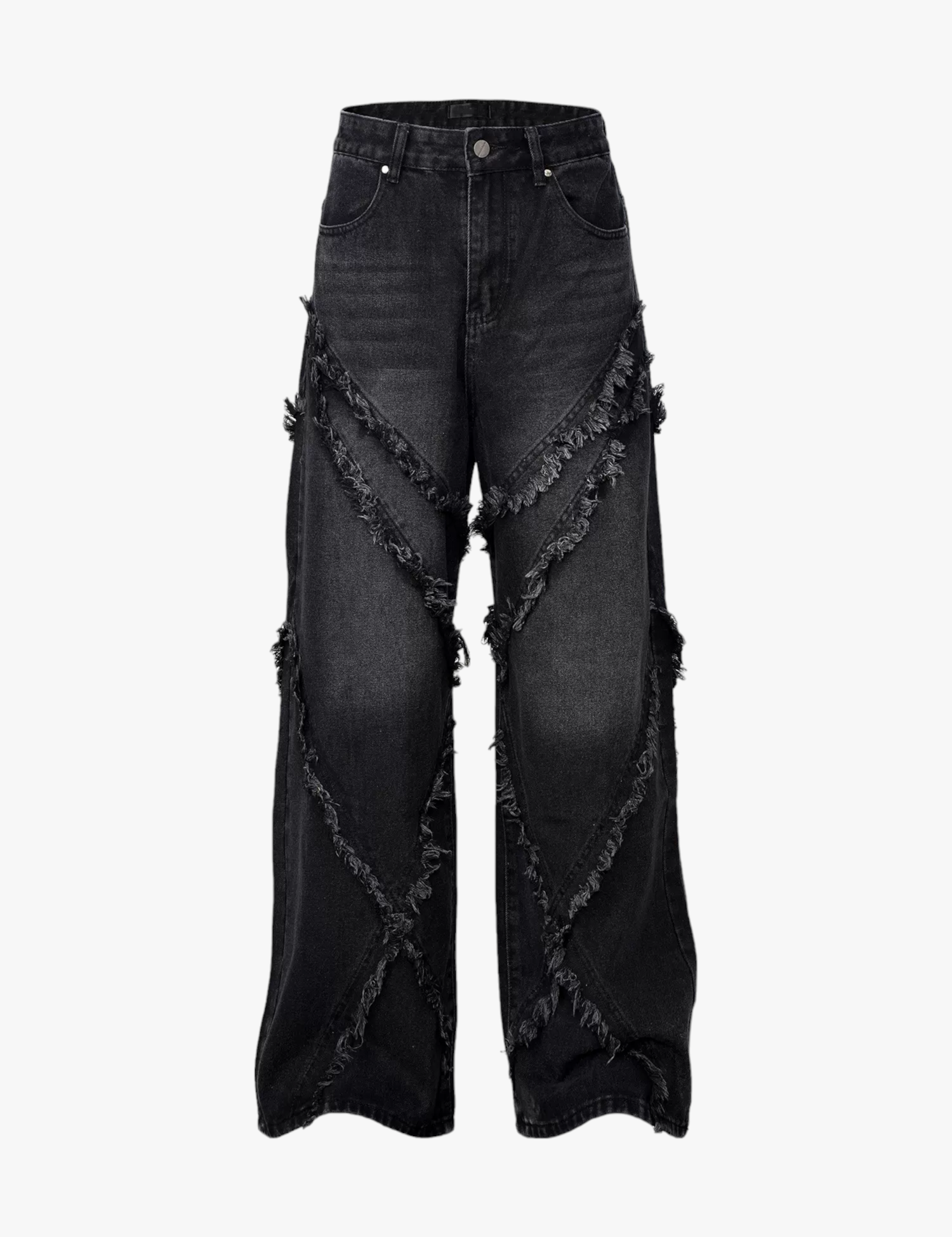 GKIKZ CROSS RAW-EDGE BAGGY JEANS