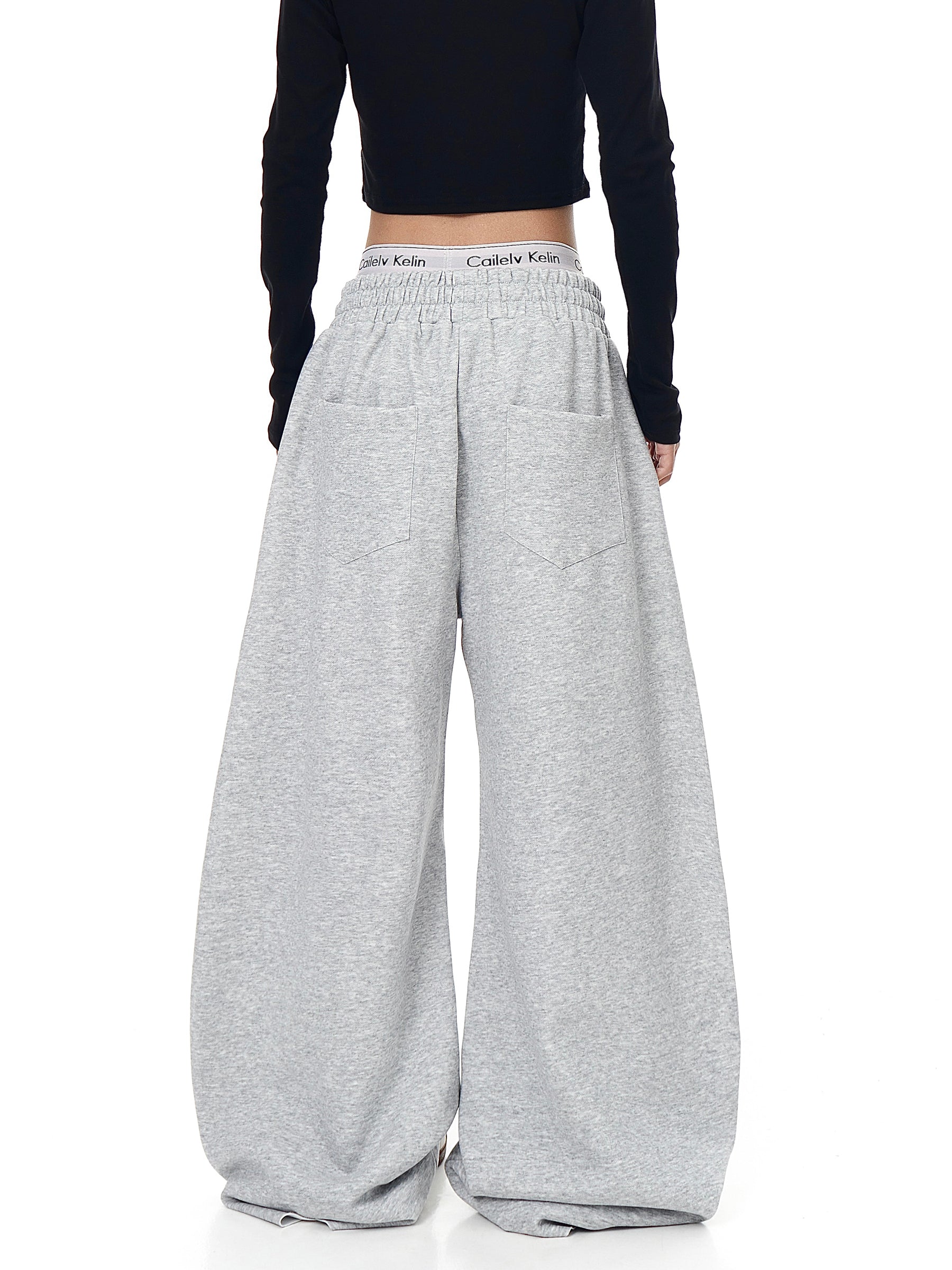 [25AW NEW ARRIVAL] GKIKZ DETACHABLE PLAID SCARF LOOSE WIDE-LEG PANT