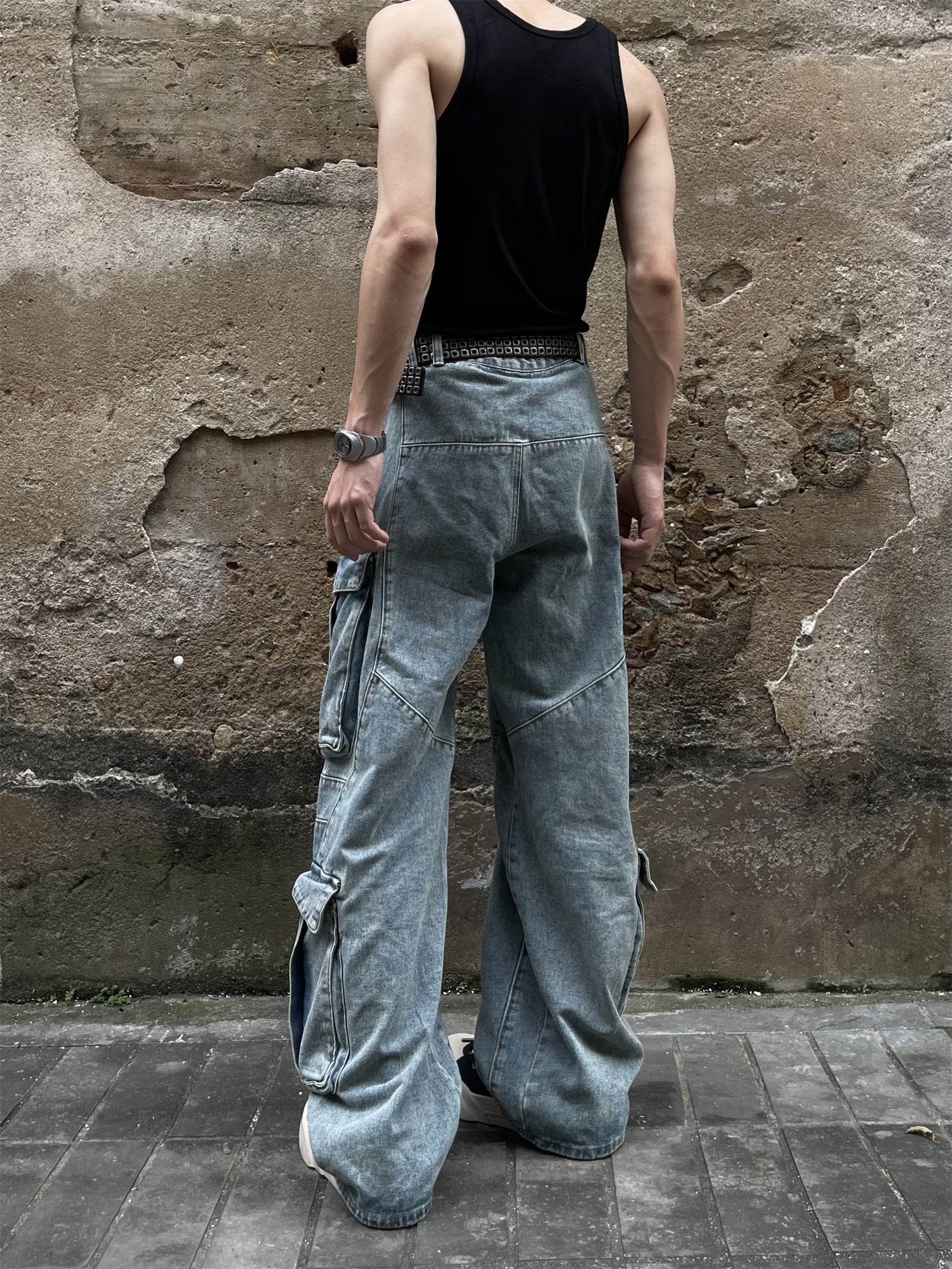 11KN Heavy Denim Multi-Pocket Baggy Jeans