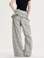 [25SS NEW ARRIVAL] GKIKZ STARLACE RUFFLE WIDE-LEG PANT