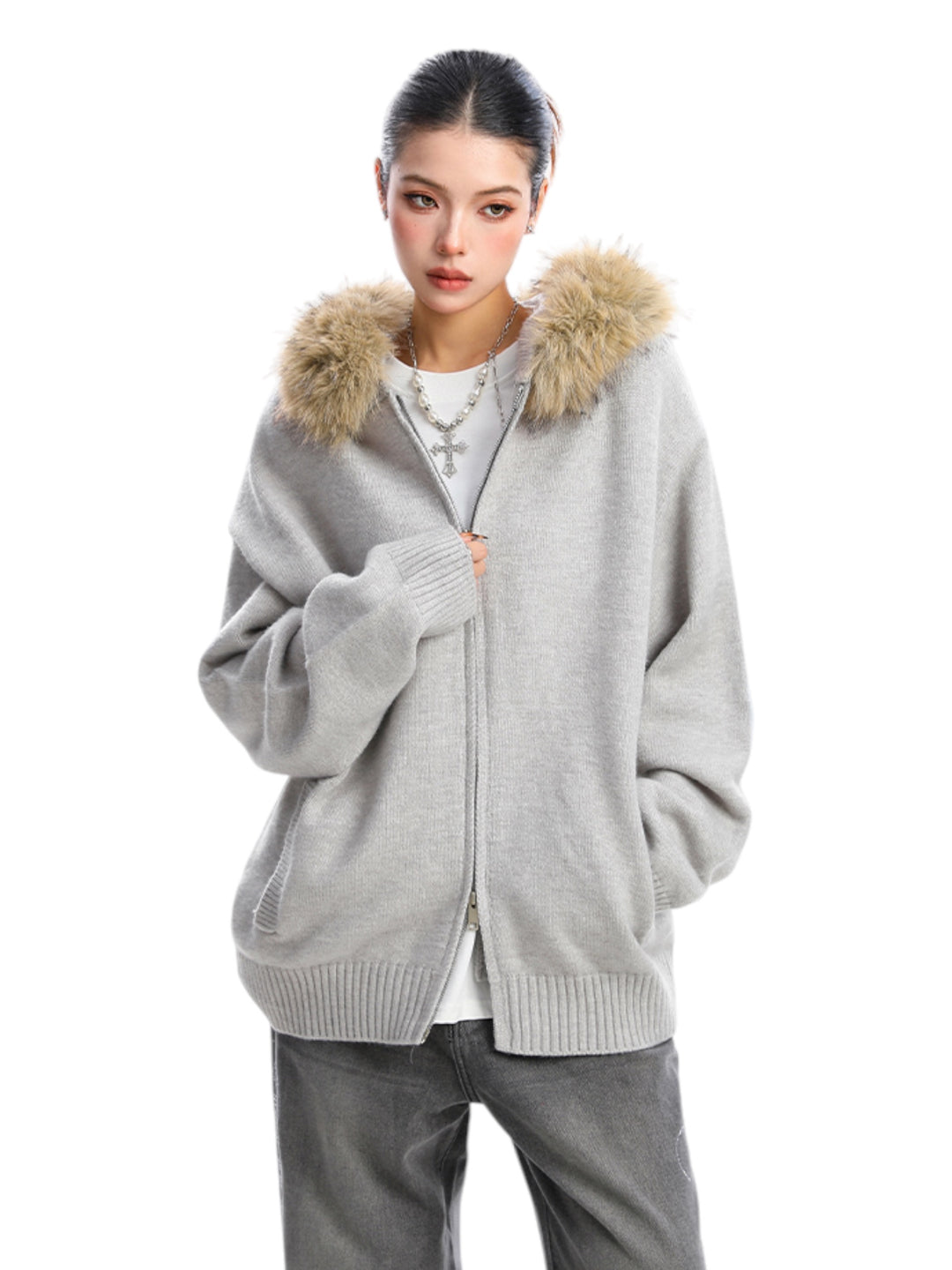 GKIKZ AURORA EDGE FAUX FUR JACKET