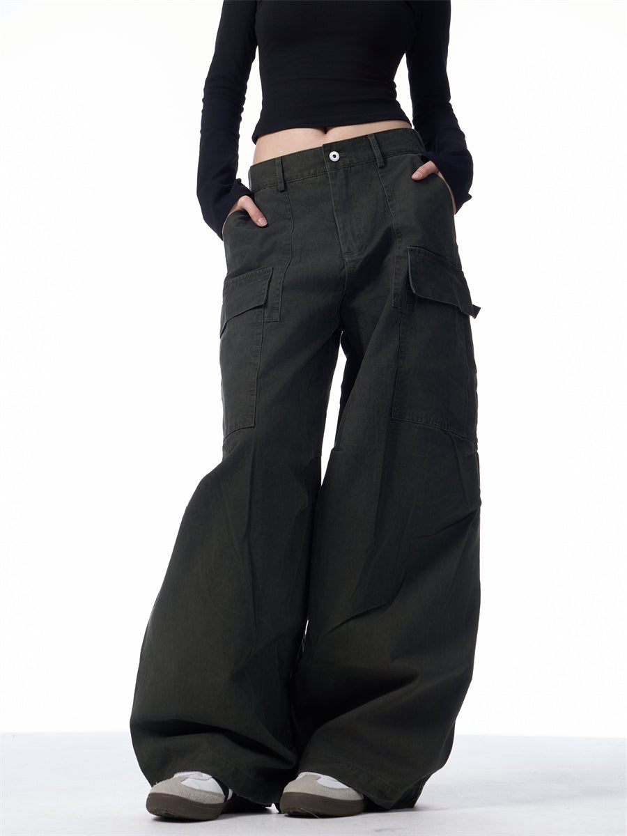 GKIKZ BIG-POCKET SCIMITAR BAGGY PANTS