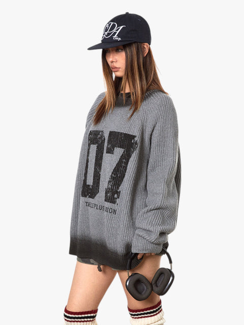 GKIKZ 07 OLD RIBBED THICK KNITTED SWEATER