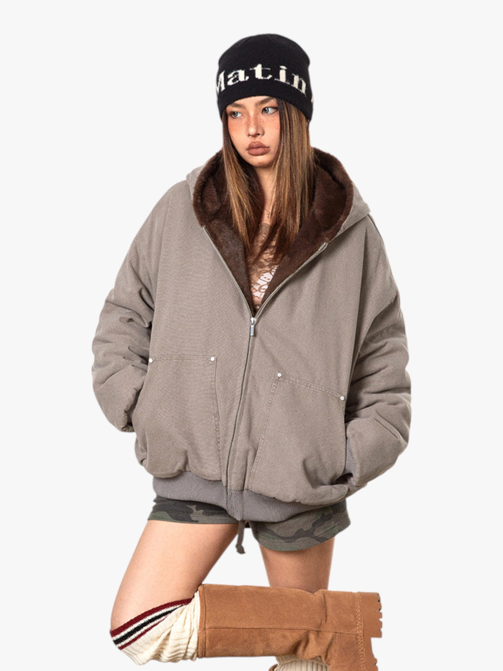 Retro Cotton-Padded Thickened Fur Jacket