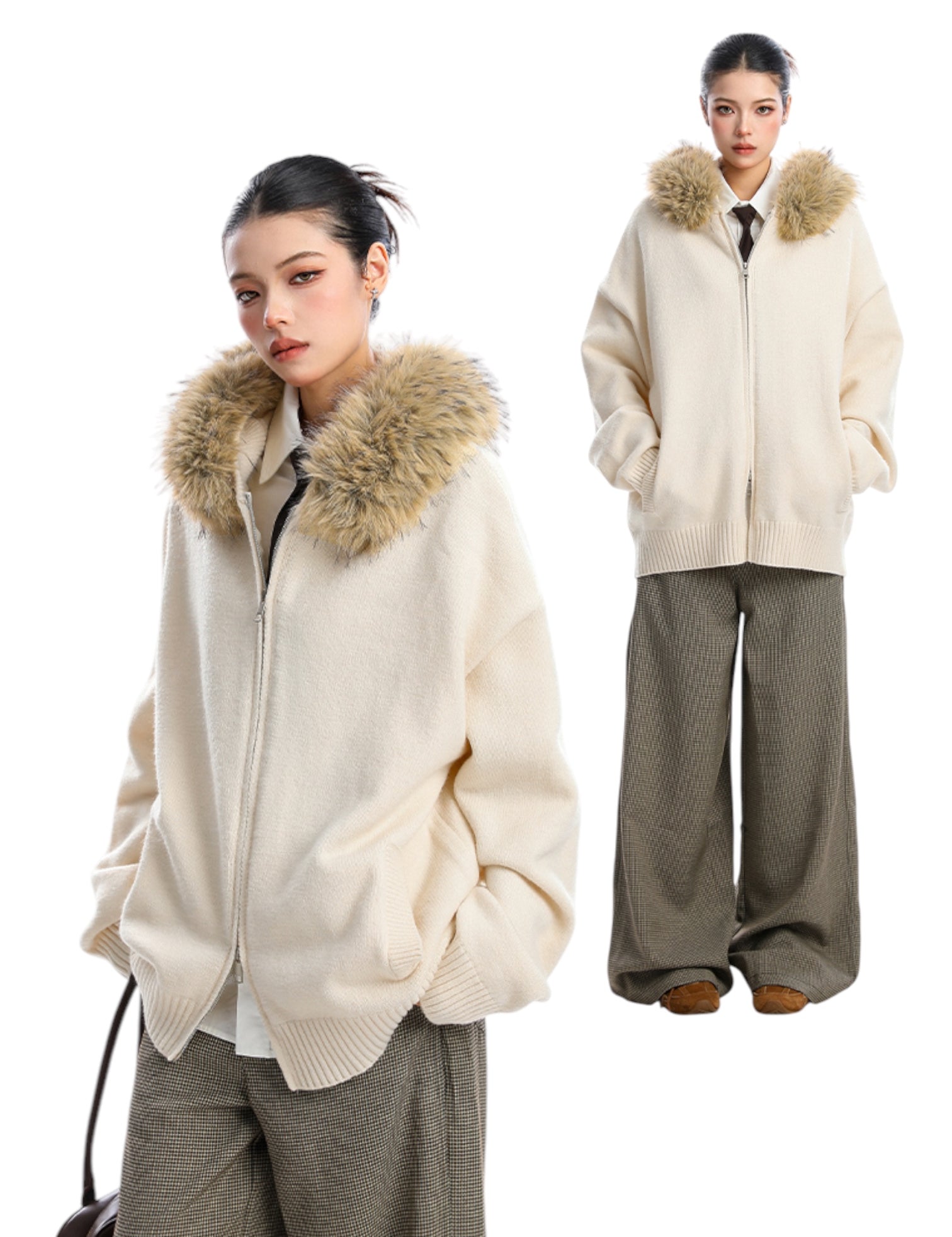 [25AW NEW ARRIVAL] GKIKZ AURORA EDGE FAUX FUR JACKET