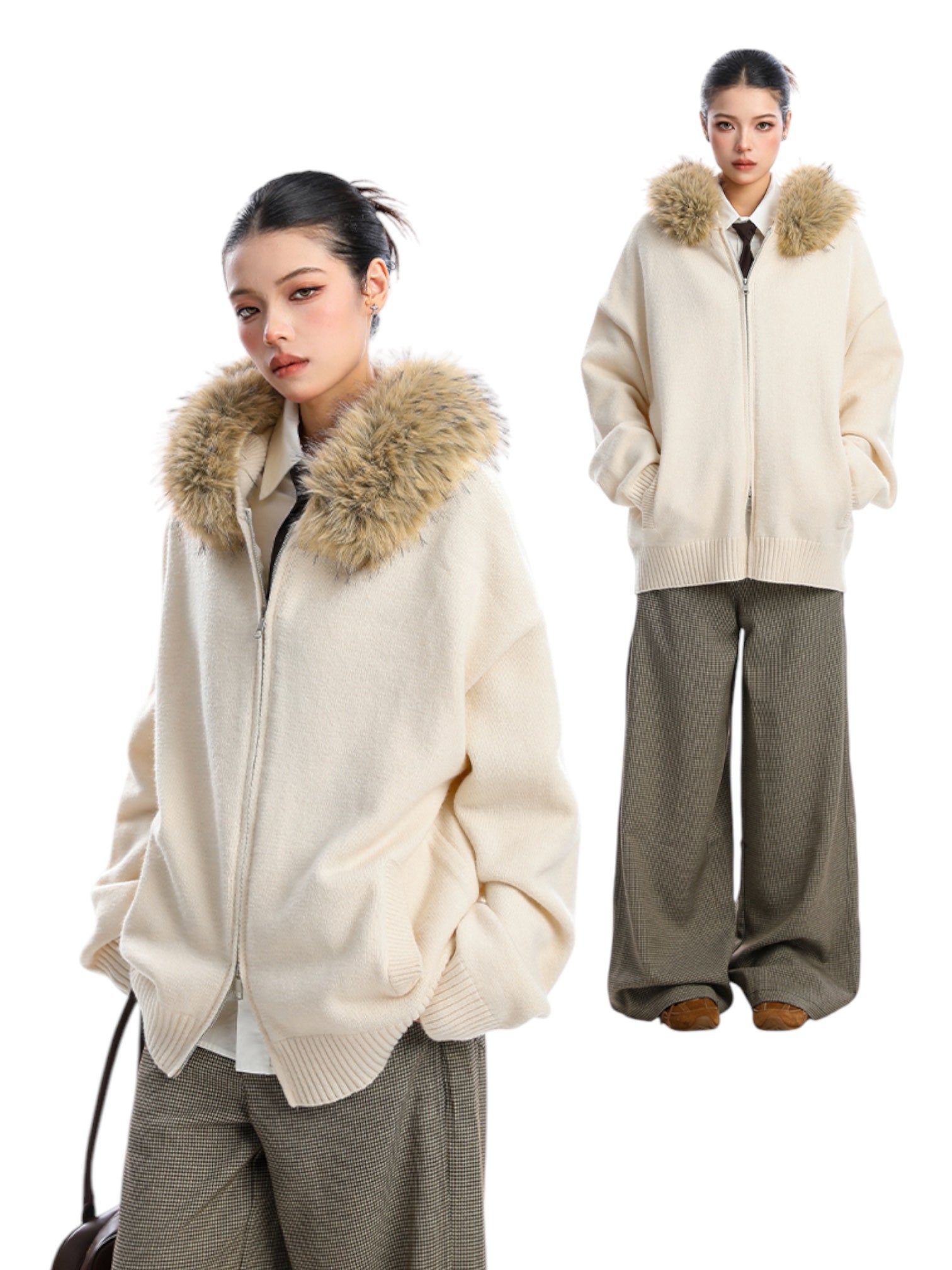 [25AW NEW ARRIVAL] GKIKZ AURORA EDGE FAUX FUR JACKET