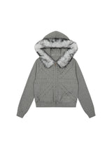 🇬🇧 Studded Fur Hooded Zip-Up