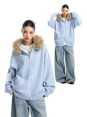 [25AW NEW ARRIVAL] GKIKZ AURORA EDGE FAUX FUR JACKET