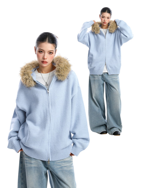 [25AW NEW ARRIVAL] GKIKZ AURORA EDGE FAUX FUR JACKET