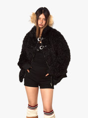 GKIKZ IMITATION LAMBWOOL FUR COTTON THICKENED SHEARLING JACKET