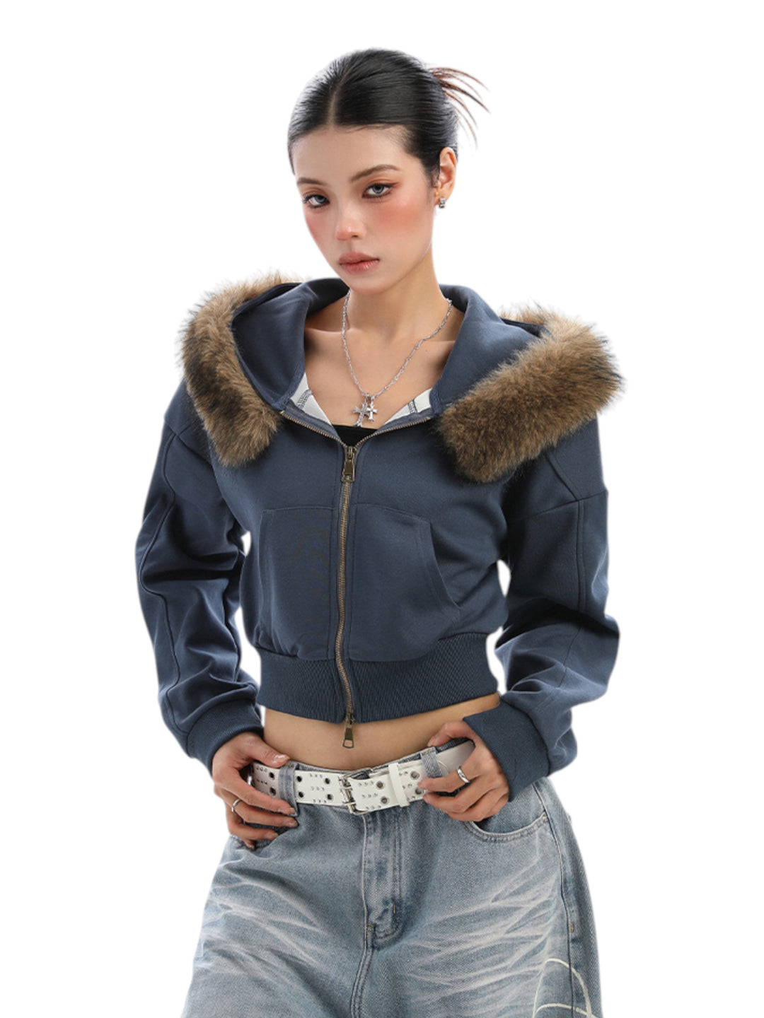 GKIKZ FOX FLARE ZIP-UP HOODIE