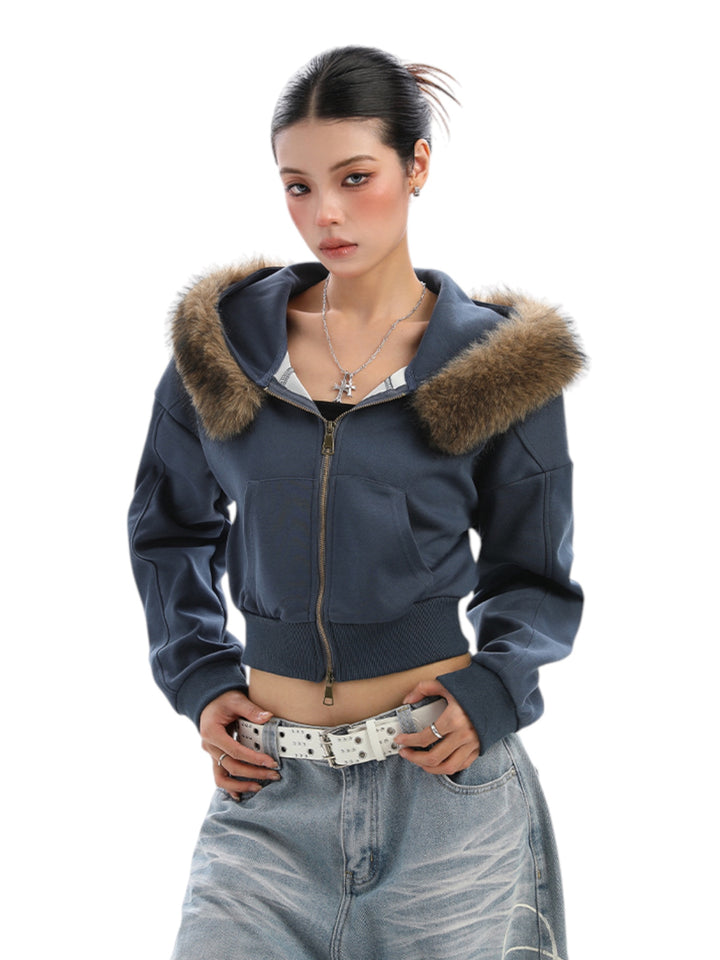 GKIKZ FOX FLARE ZIP-UP HOODIE