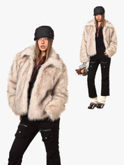 GKIKZ LUXURIOUS FAUX FUR OVERSIZED JACKET