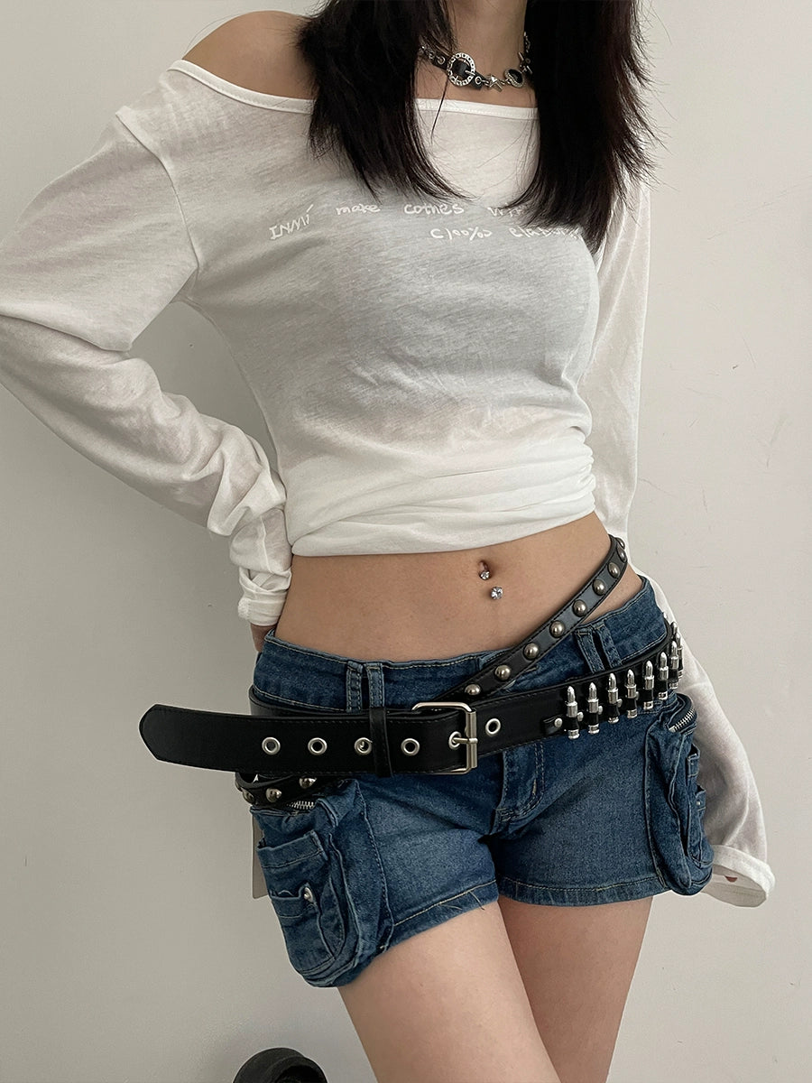 Black Bullet Rivet Belt