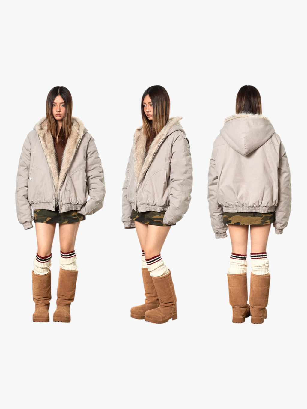 Mountain Carving Thickened Fur Jacket