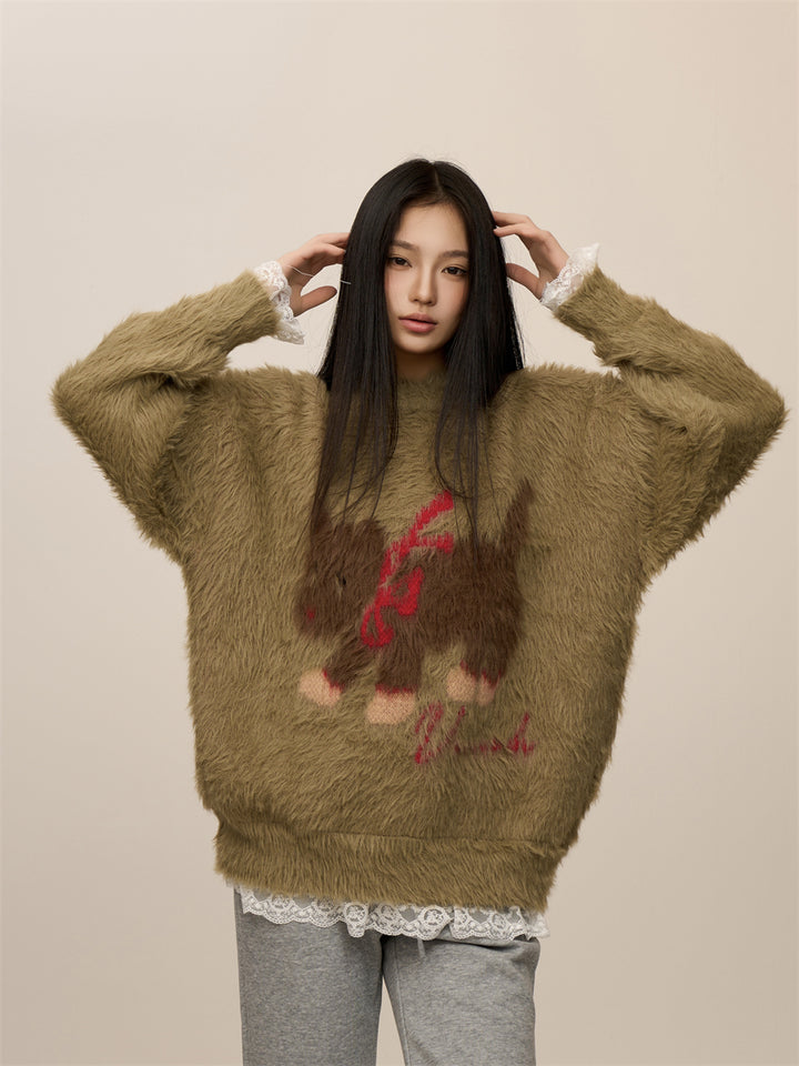 [CHRISTMAS SPECIAL] GKIKZ "BONSOIR" DOG MOTIF OVERSIZED SWEATERS