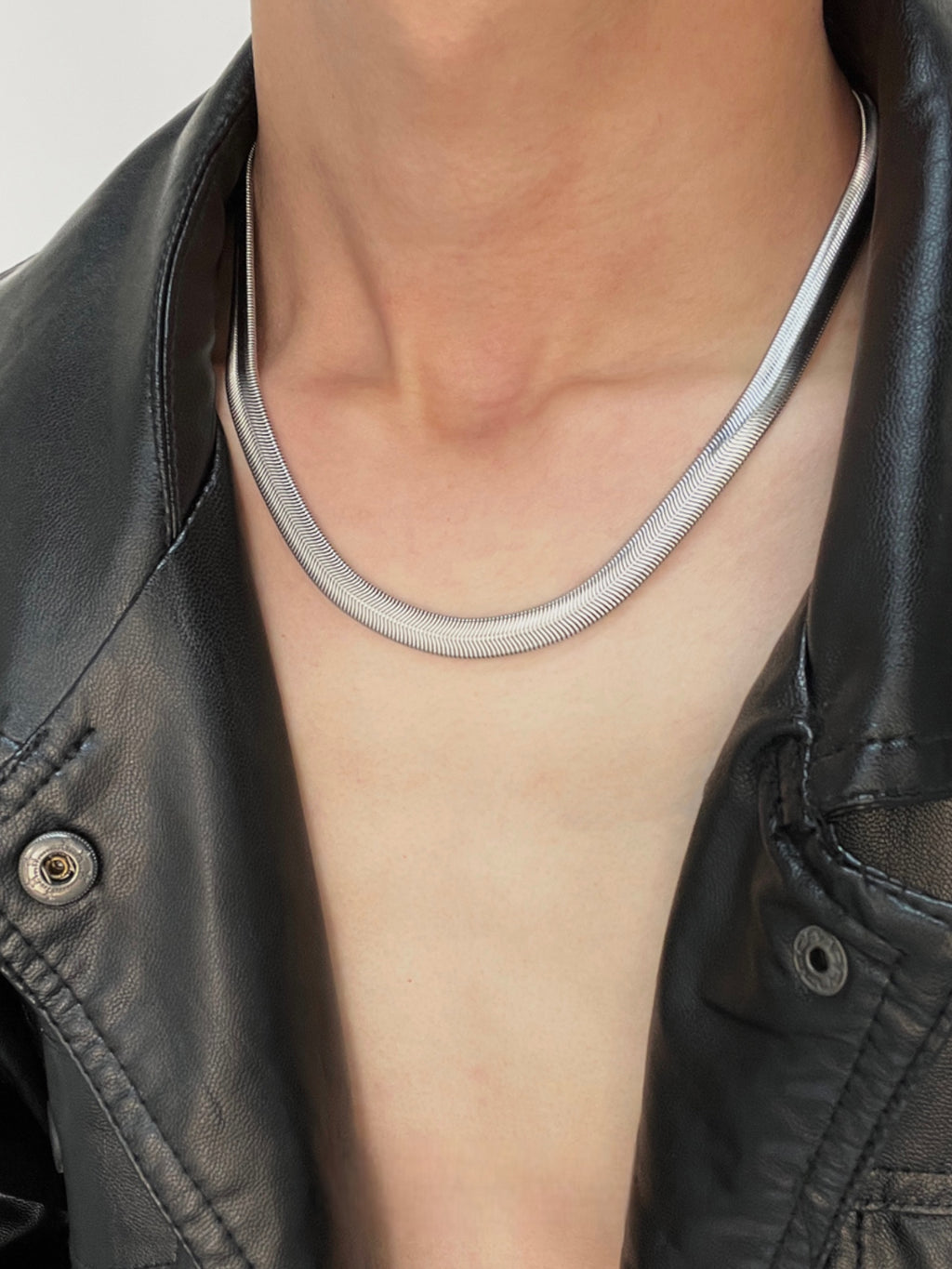 Monoflex Silver Serpent Titanium Necklace