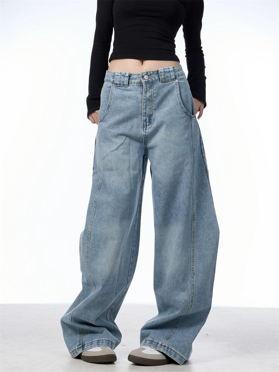 Retro Machete Wide-Leg Loose Jeans