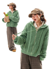 GKIKZ CHUNKY KNIT HOODIE ZIPPER - COZY LIMITED EDITION