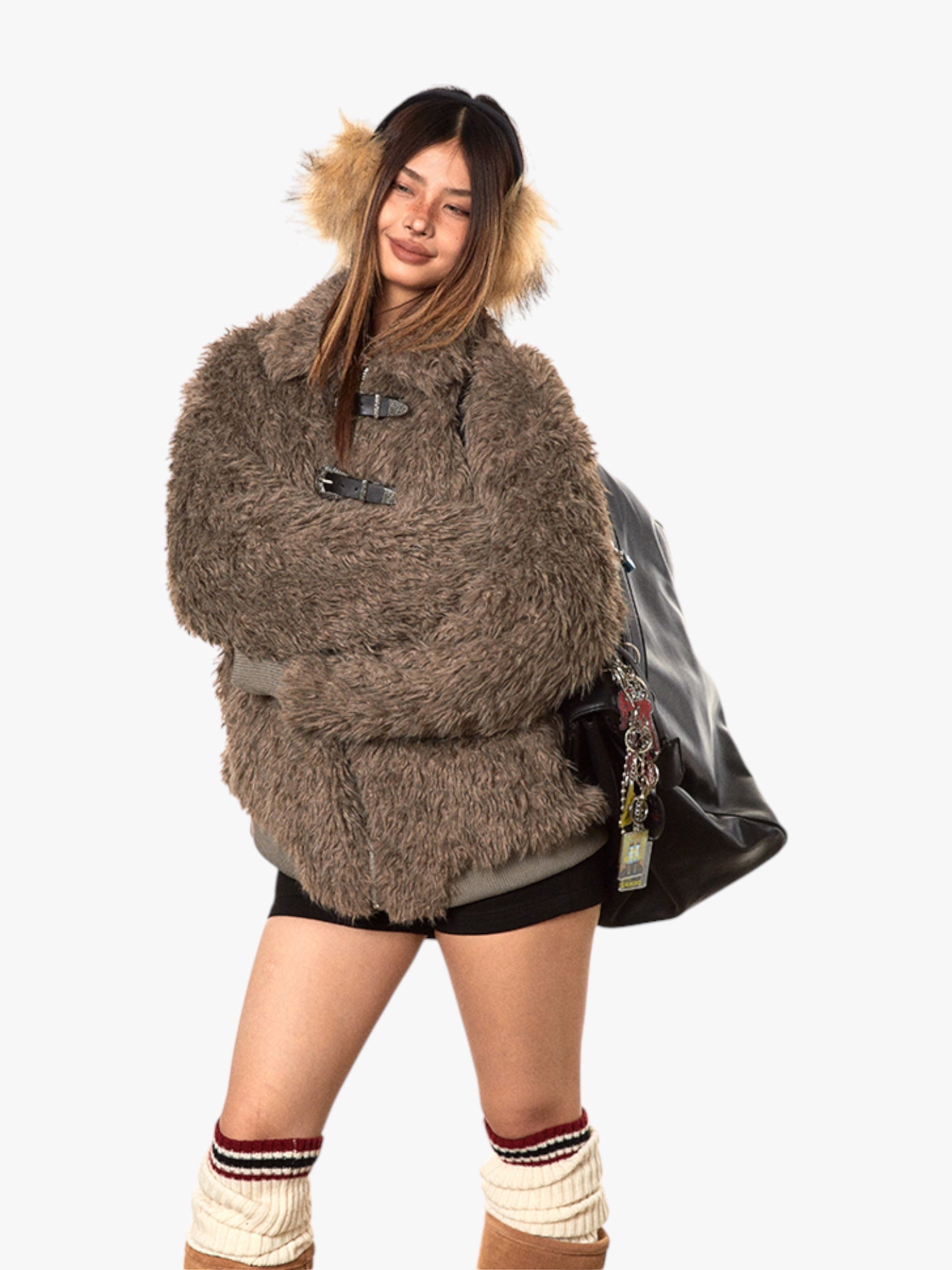 GKIKZ IMITATION LAMBWOOL FUR COTTON THICKENED SHEARLING JACKET