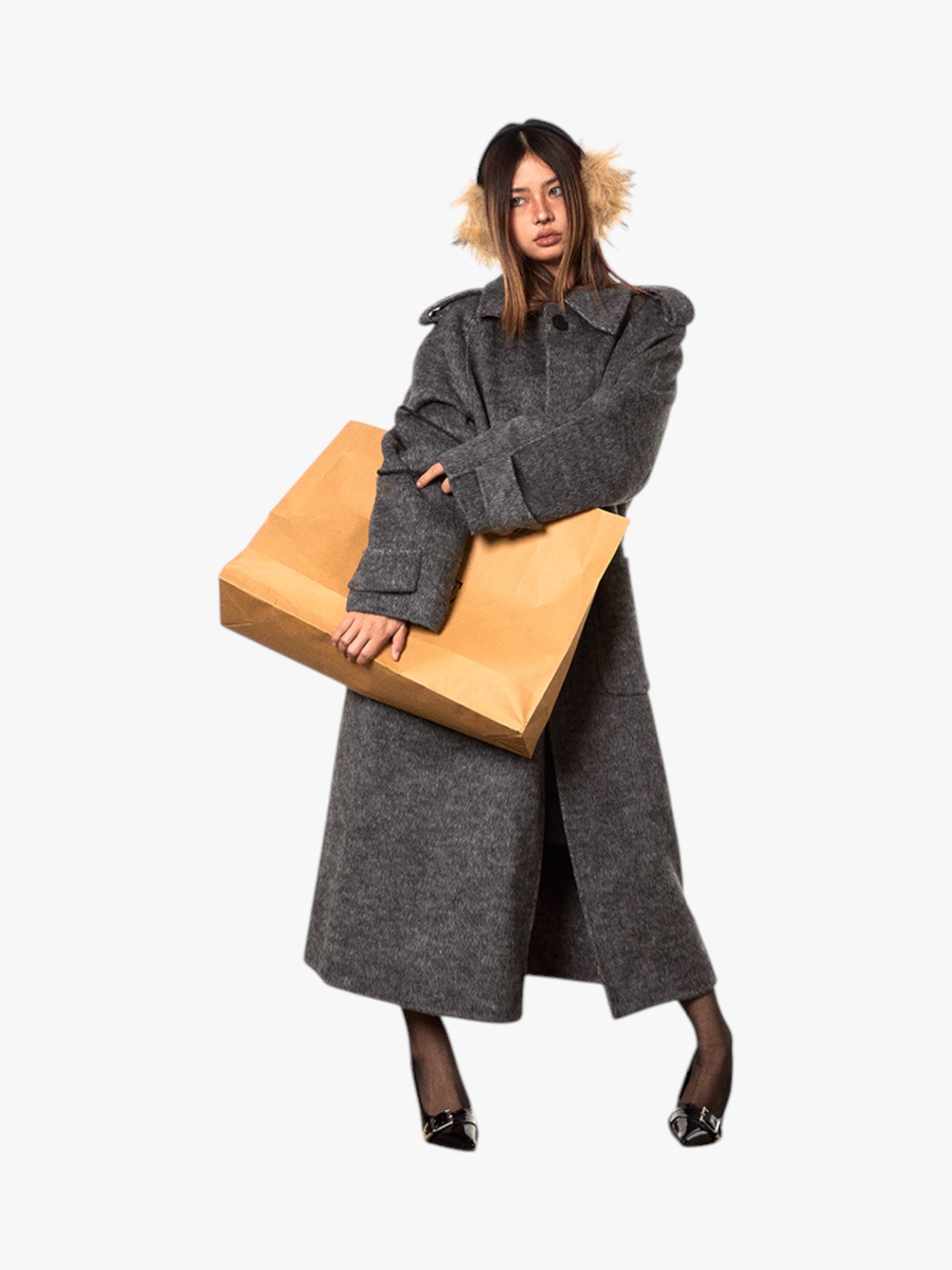 GKIKZ HANDMADE DOUBLE-FACED WOOL LONG A/W HIGH-GRADE COAT