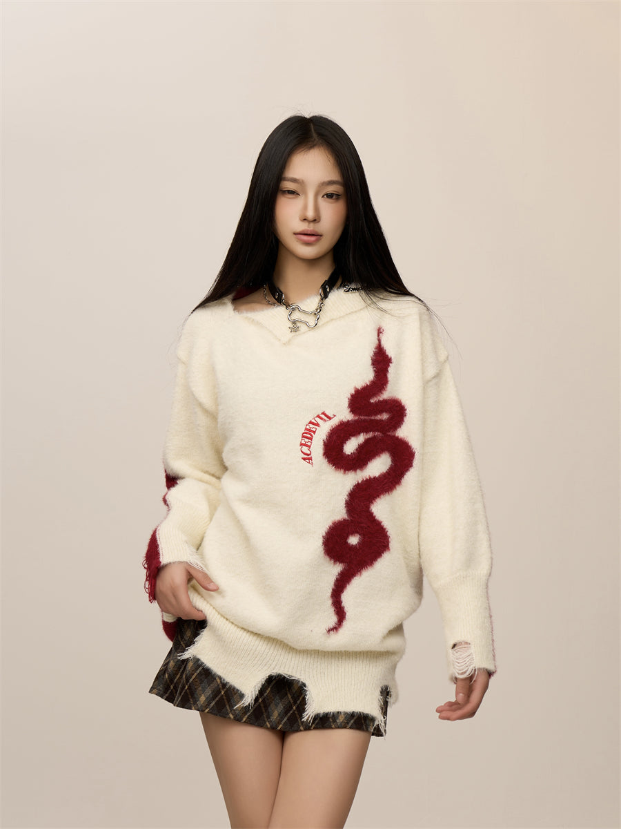 [CHRISTMAS SPECIAL RESTOCK] GKIKZ SERPENT TWO-TONE TURTLENECK KNITTED SWEATERS