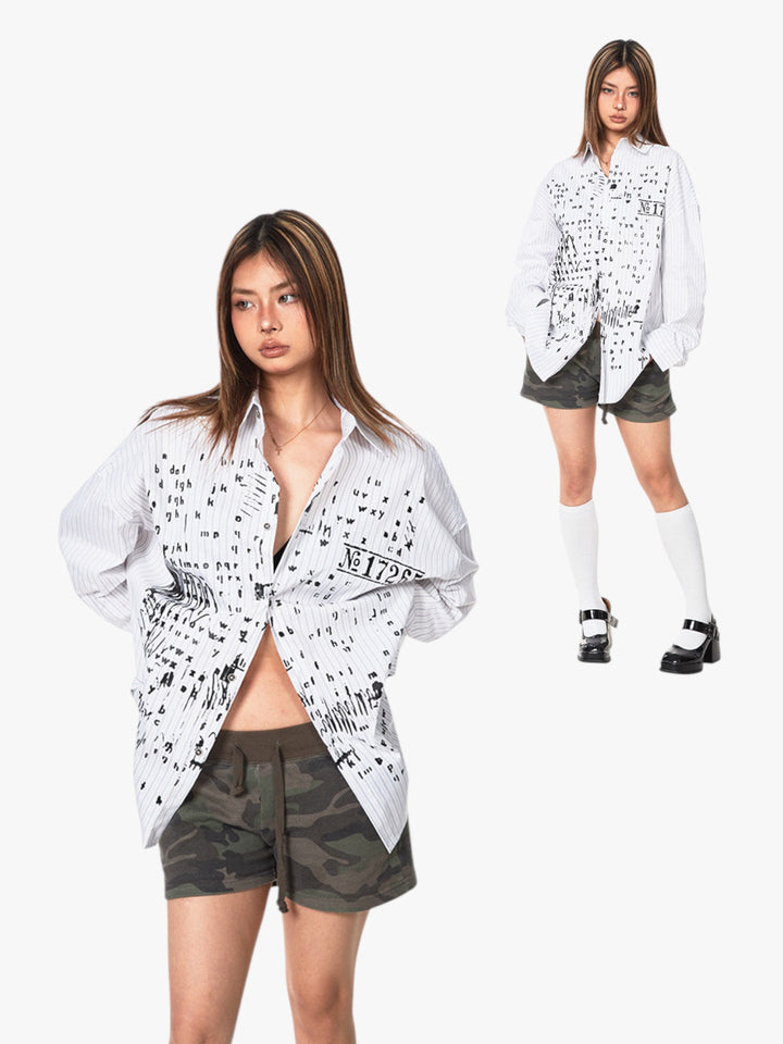 GKIKZ BOLD ABSTRACT LONG-SLEEVED SHIRT