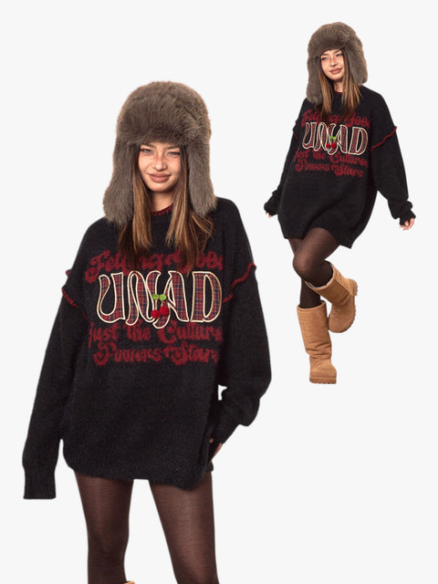 GKIKZ FEELING GOOD RETRO OVERSIZED KNITTED SWEATER