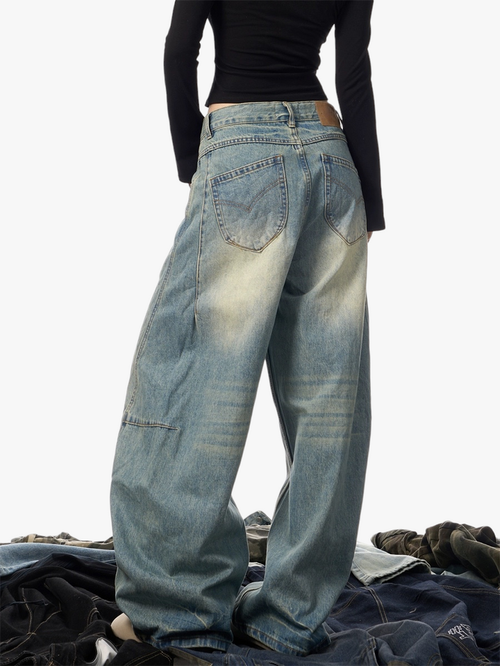 GKIKZ RETRO WASHED-OUT BAGGY JEANS