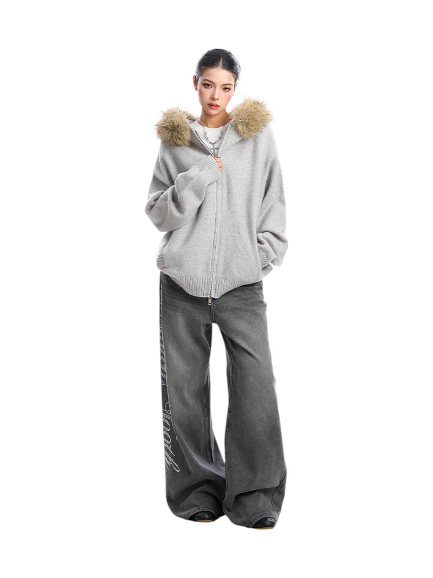 [25AW NEW ARRIVAL] GKIKZ AURORA EDGE FAUX FUR JACKET