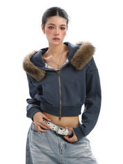 [25AW NEW ARRIVAL] GKIKZ FOX FLARE ZIP-UP HOODIE