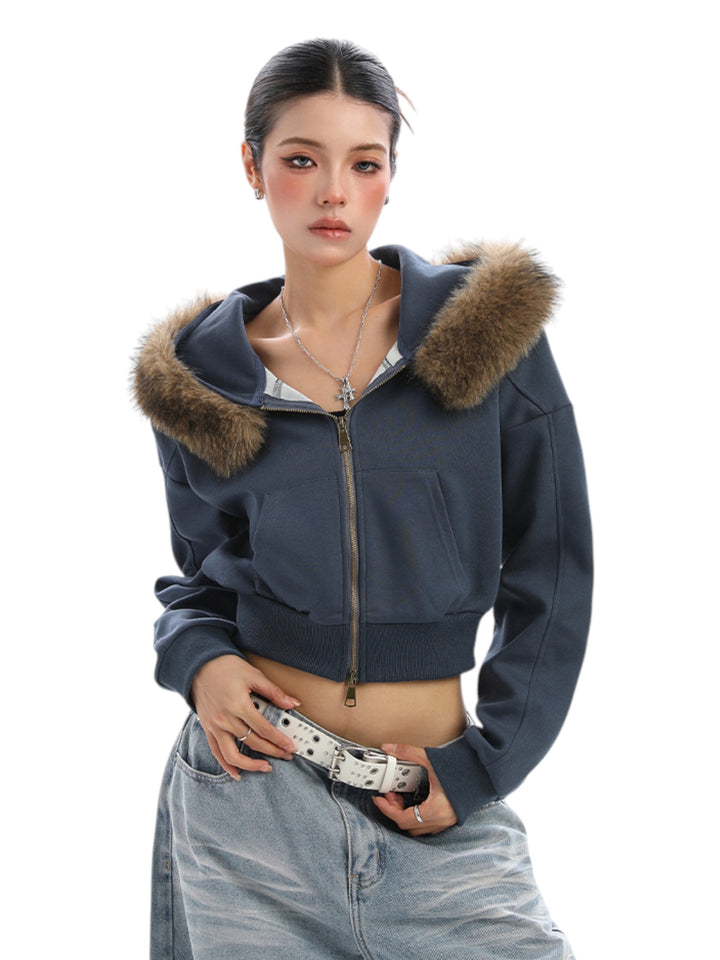 GKIKZ FOX FLARE ZIP-UP HOODIE