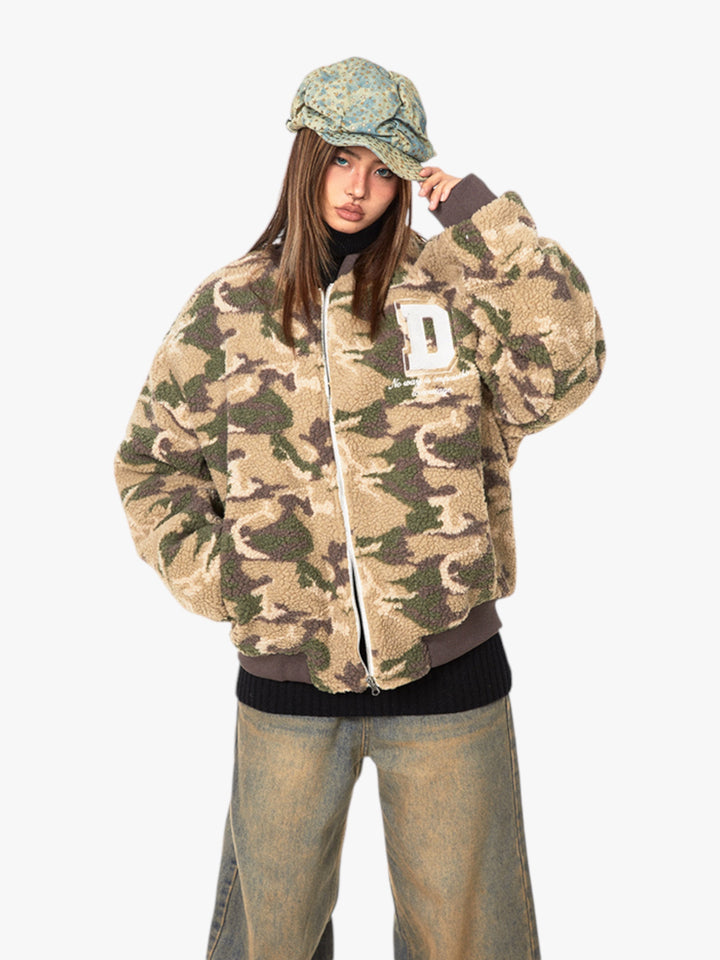GKIKZ DESERT DUST CAMOUFLAGE FLEECE COTTON-PADDED JACKET