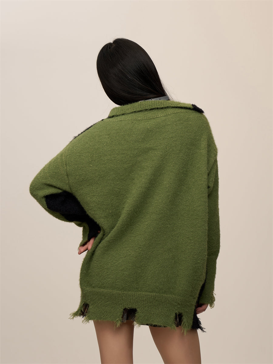 [CHRISTMAS SPECIAL RESTOCK] GKIKZ SERPENT TWO-TONE TURTLENECK KNITTED SWEATERS